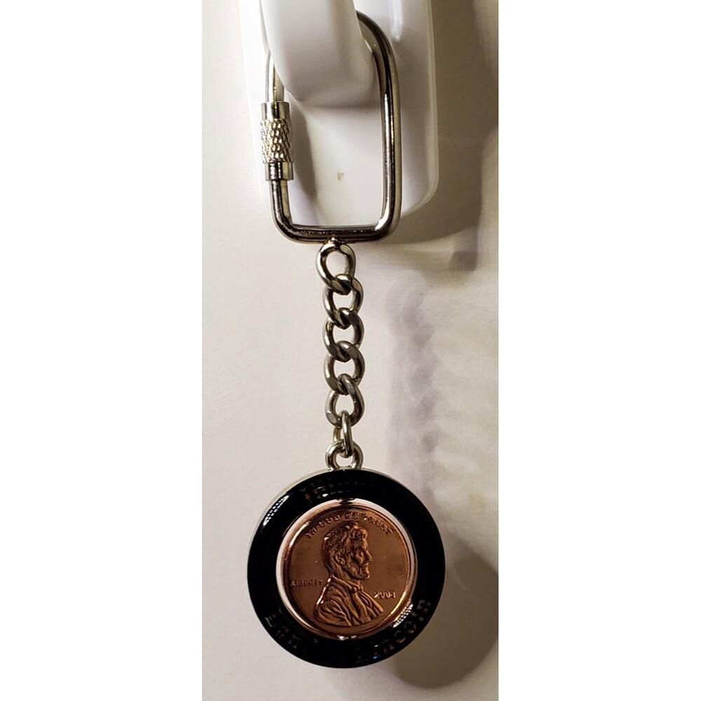 Chicago Illinois 2004 Spinning Penny Keychain Land of Lincoln Coin Fob Screw